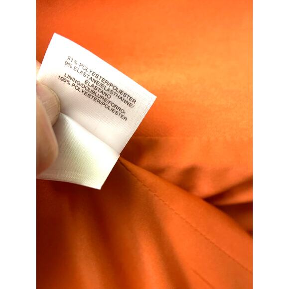 Anne Klein Womens Open Front Orange Blazer Jacket Coat with Pockets Size 0 - Picture 4 of 7